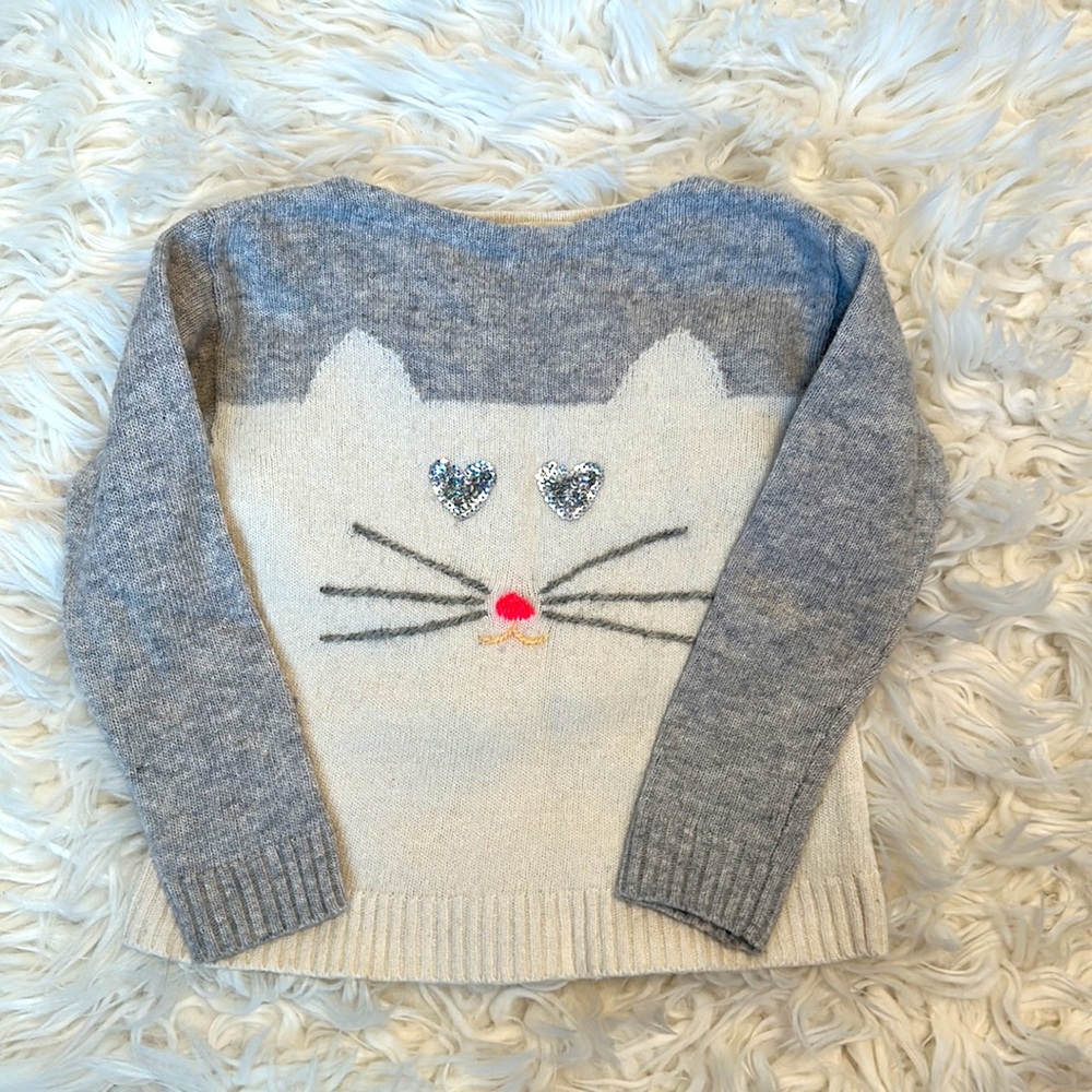 Crewcuts cat sweater girls